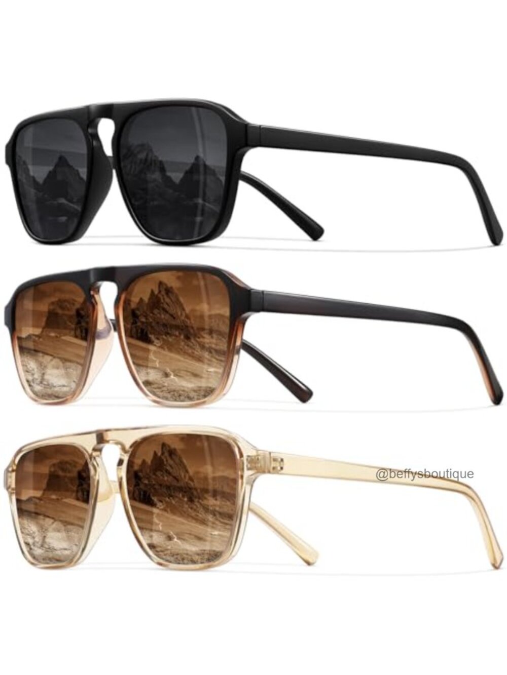 Polarized Retro Aviator Sunglasses Classic Driving Running Sports Square Sun